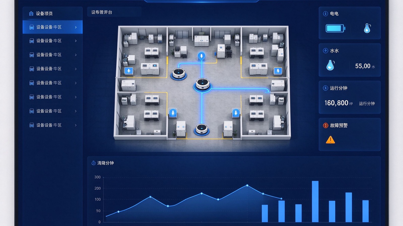 大犀洗地机 AIoT 物联网后台与手机端作业数据界面